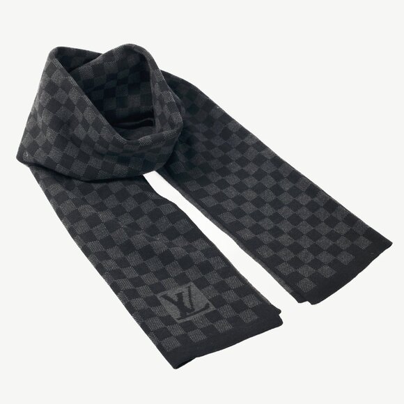 Louis Vuitton Damier Graphite Wool Scarf - Picture 1 of 3